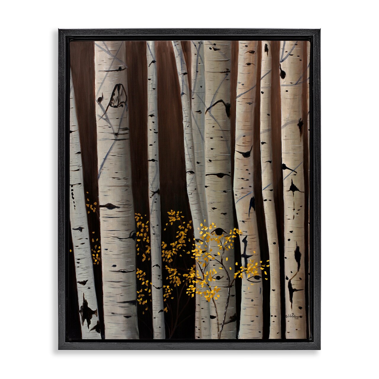 Stupell Industries Autumnal Birch Tree Trunks Floating Frame, design by Julie Peterson